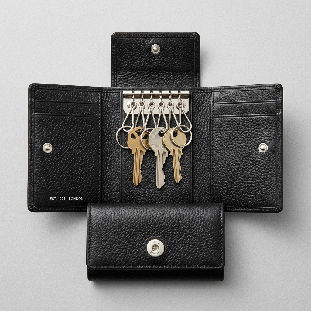 Leather Key Holder - Black